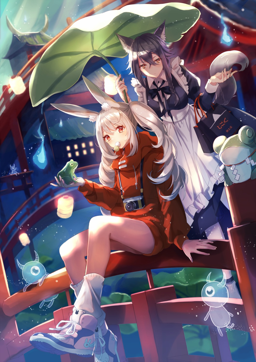 animal_ears, bunny_ears, itsia, maid, tail