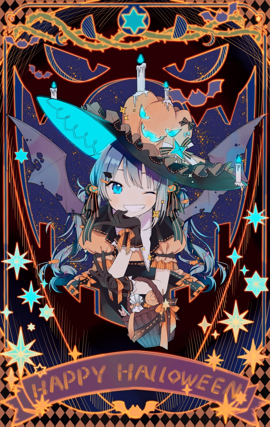 dress, halloween, hatsune_miku, kakami_(pixiv7616827), vocaloid, wings