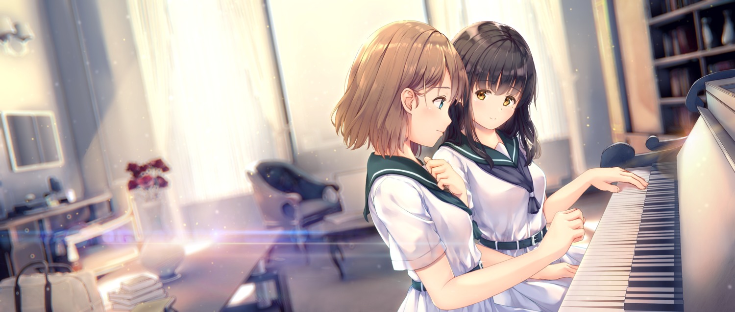 seifuku, unwitherer, yuri