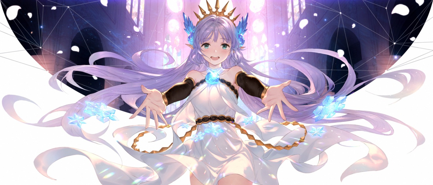 dress, granblue_fantasy, lily_(granblue_fantasy), skirt_lift, yijian_ma