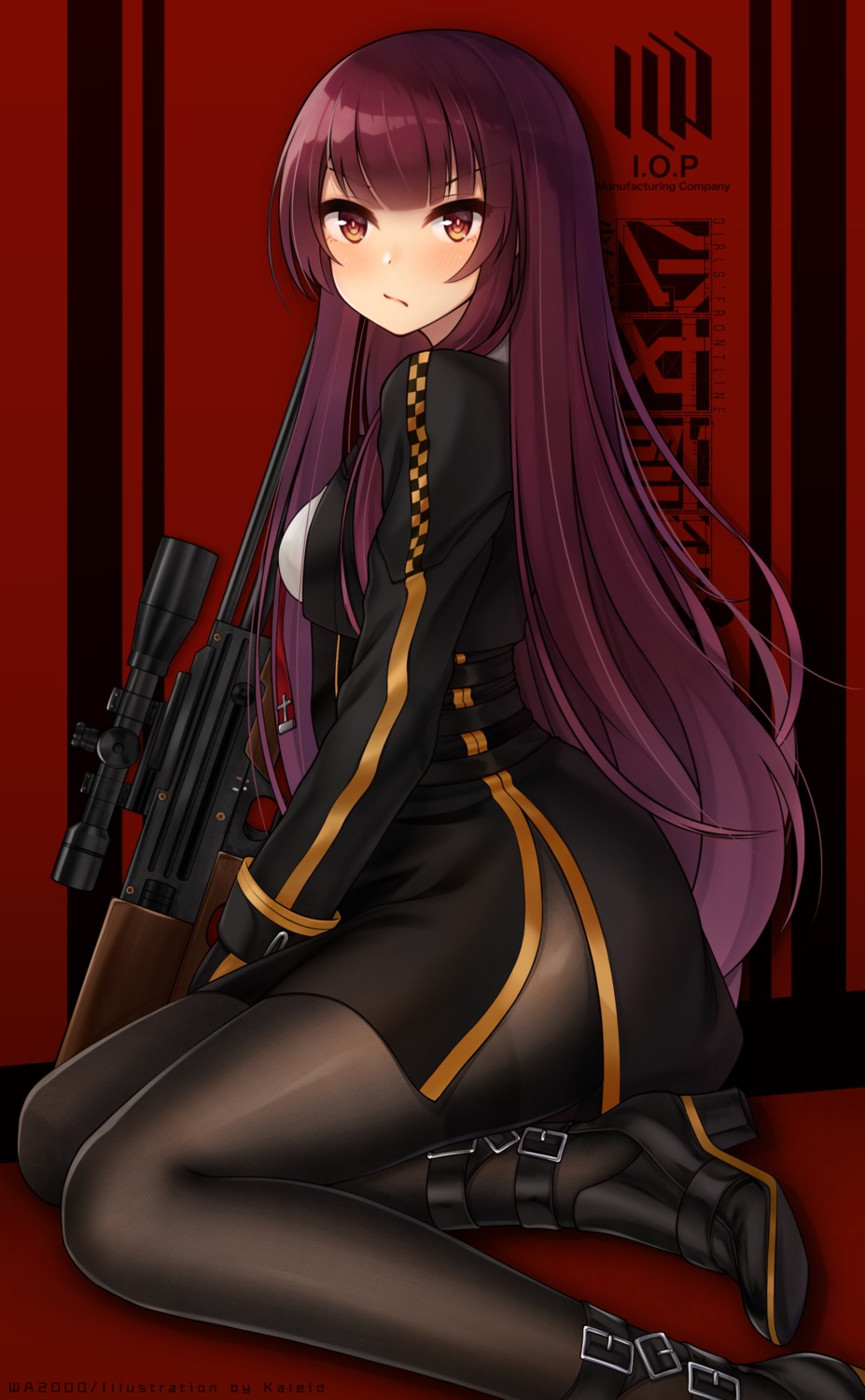 girls_frontline, gun, heels, kaleid, pantyhose, wa2000_(girls_frontline)