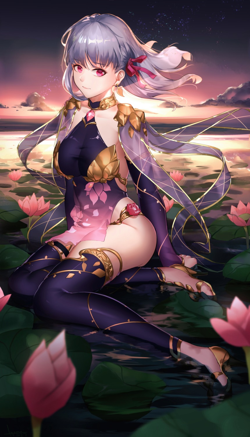 armor, bikini_armor, dress, fate/grand_order, heels, kama_(fate), luomo, see_through