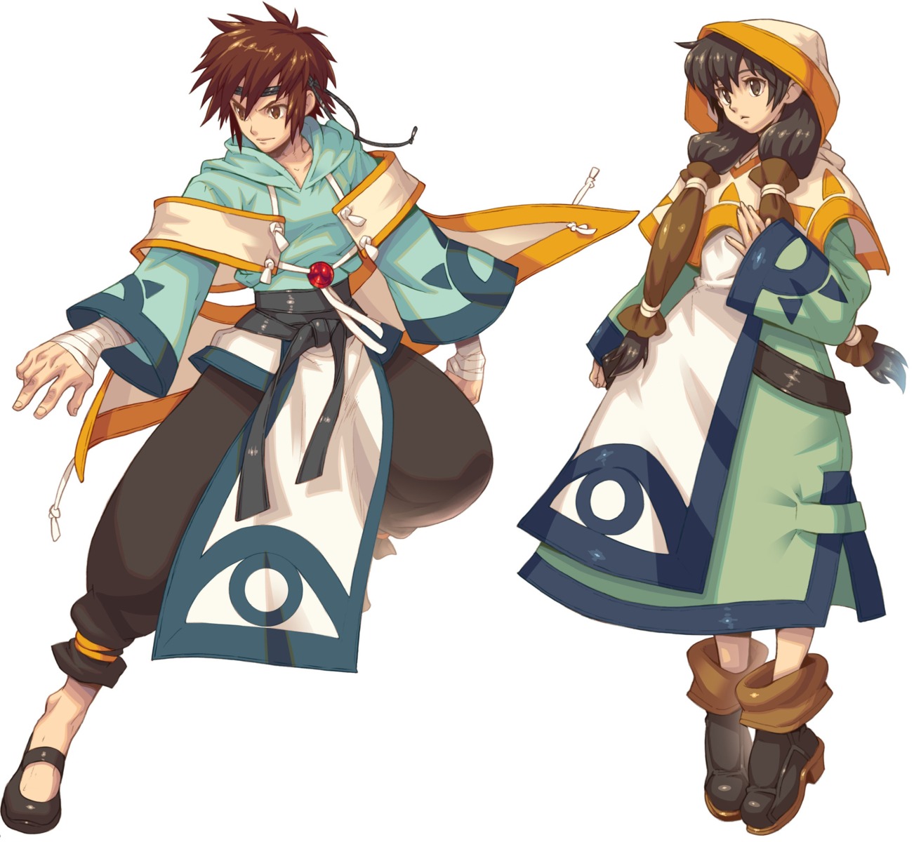 bandages, dress, enigmancer, fujimoto_hideaki, japanese_clothes, wild_arms, wild_arms_xf
