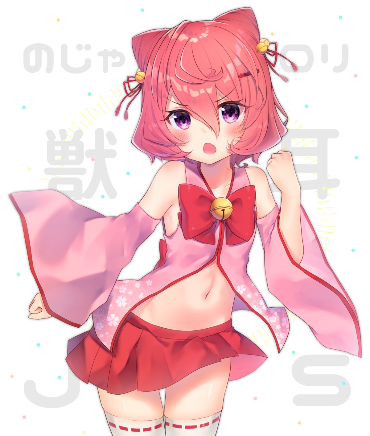 gyozanuko, japanese_clothes, kannabe_maria, ryuuou_no_oshigoto!, skirt_lift, thighhighs