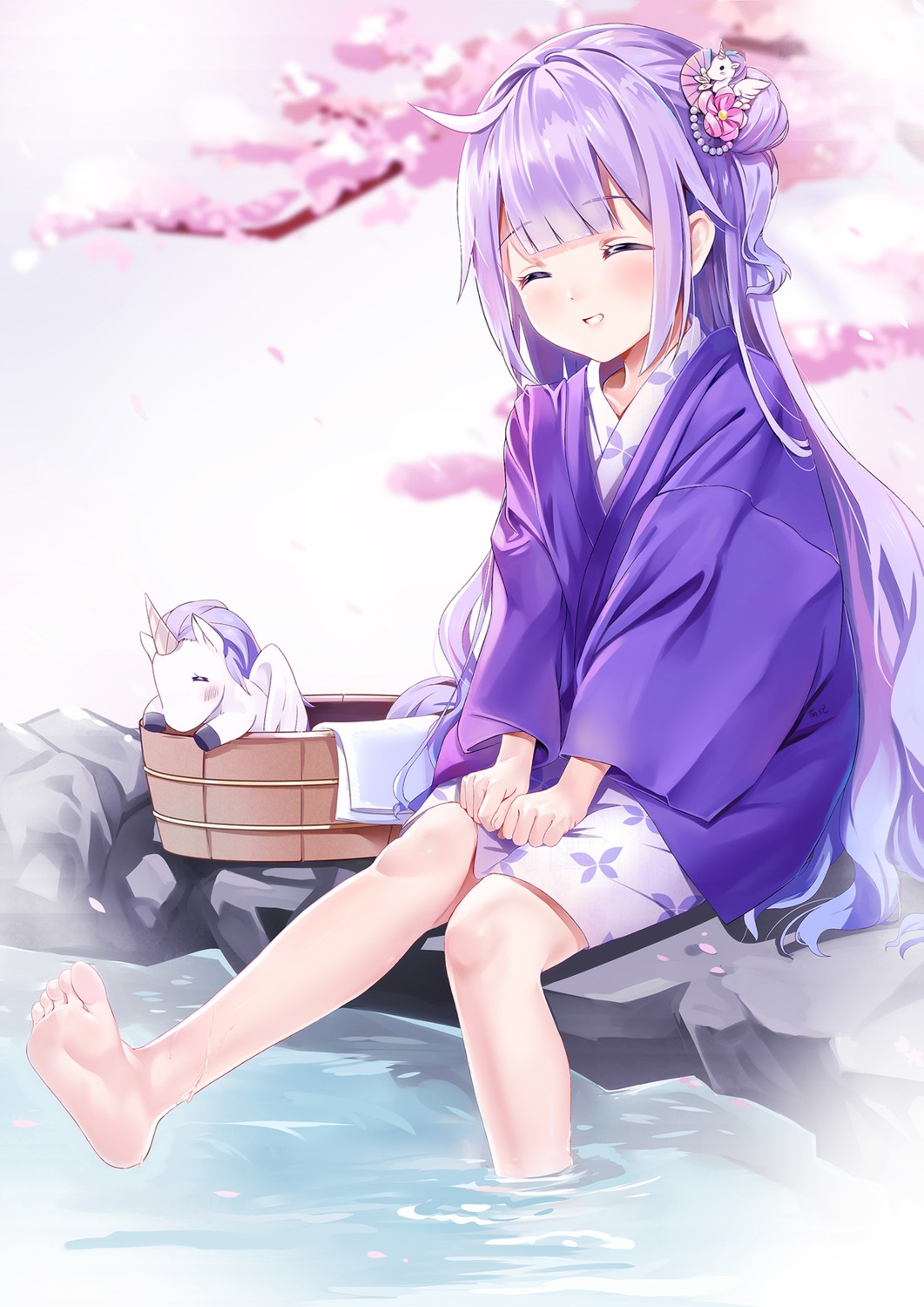 azur_lane, onsen, unicorn_(azur_lane), wet, xixi, yukata