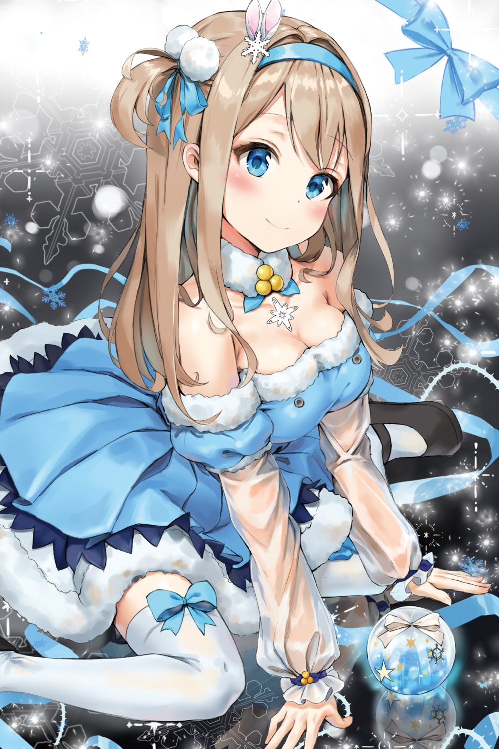 artist_revision, cleavage, dress, girls_frontline, kian, see_through, suomi_kp31_(girls_frontline), thighhighs