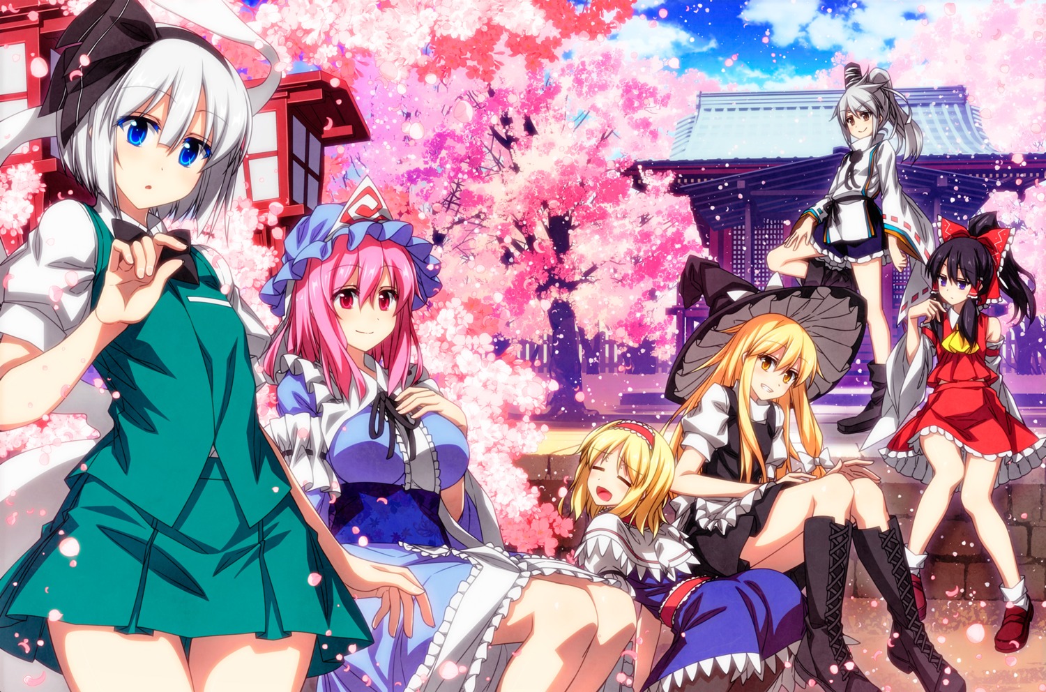 alice_margatroid, ass, hakurei_reimu, heels, kirisame_marisa, konpaku_youmu, mononobe_no_futo, pantyhose