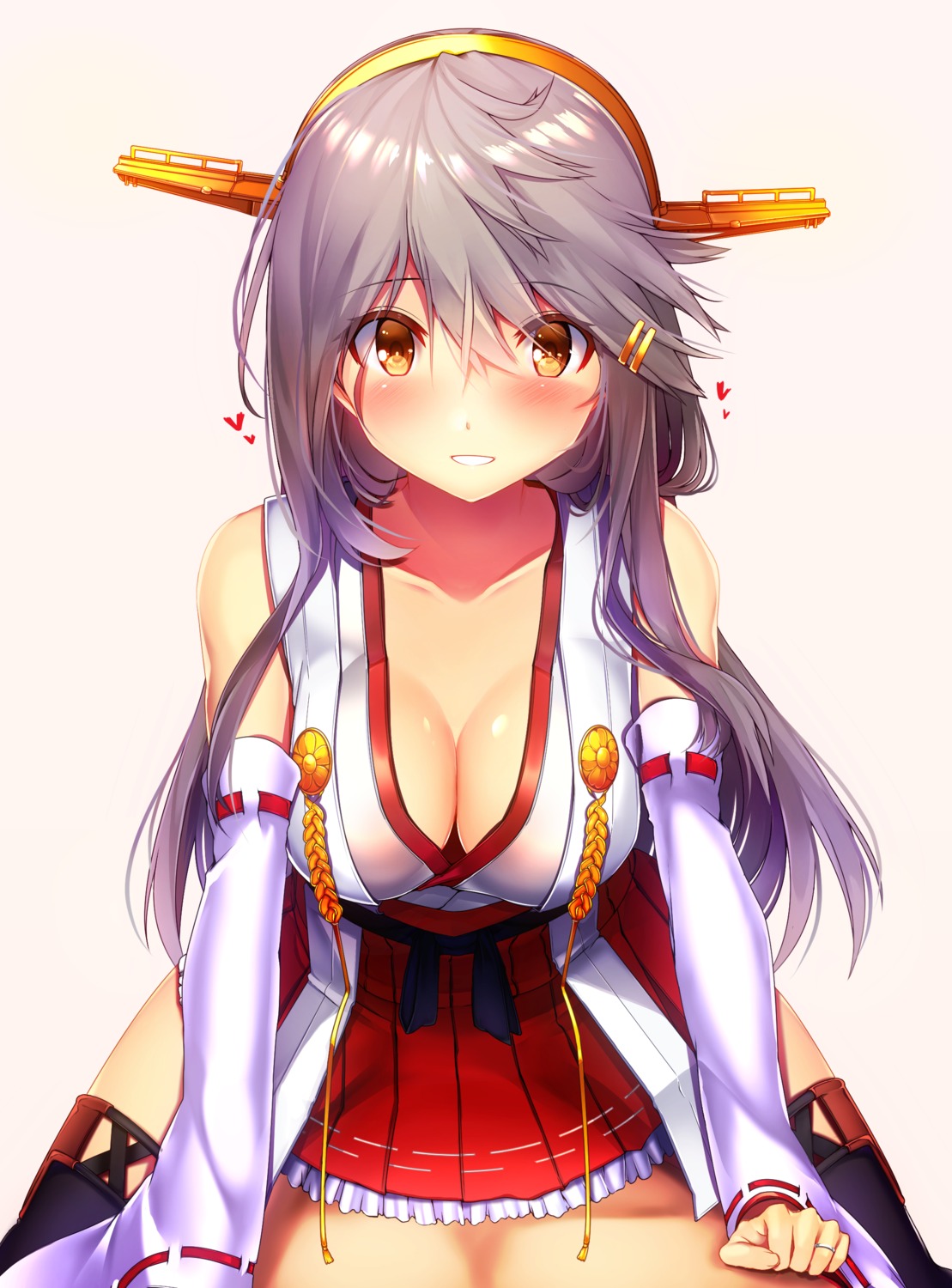 cleavage, haruna_(kancolle), kantai_collection, thighhighs, tsukui_kachou