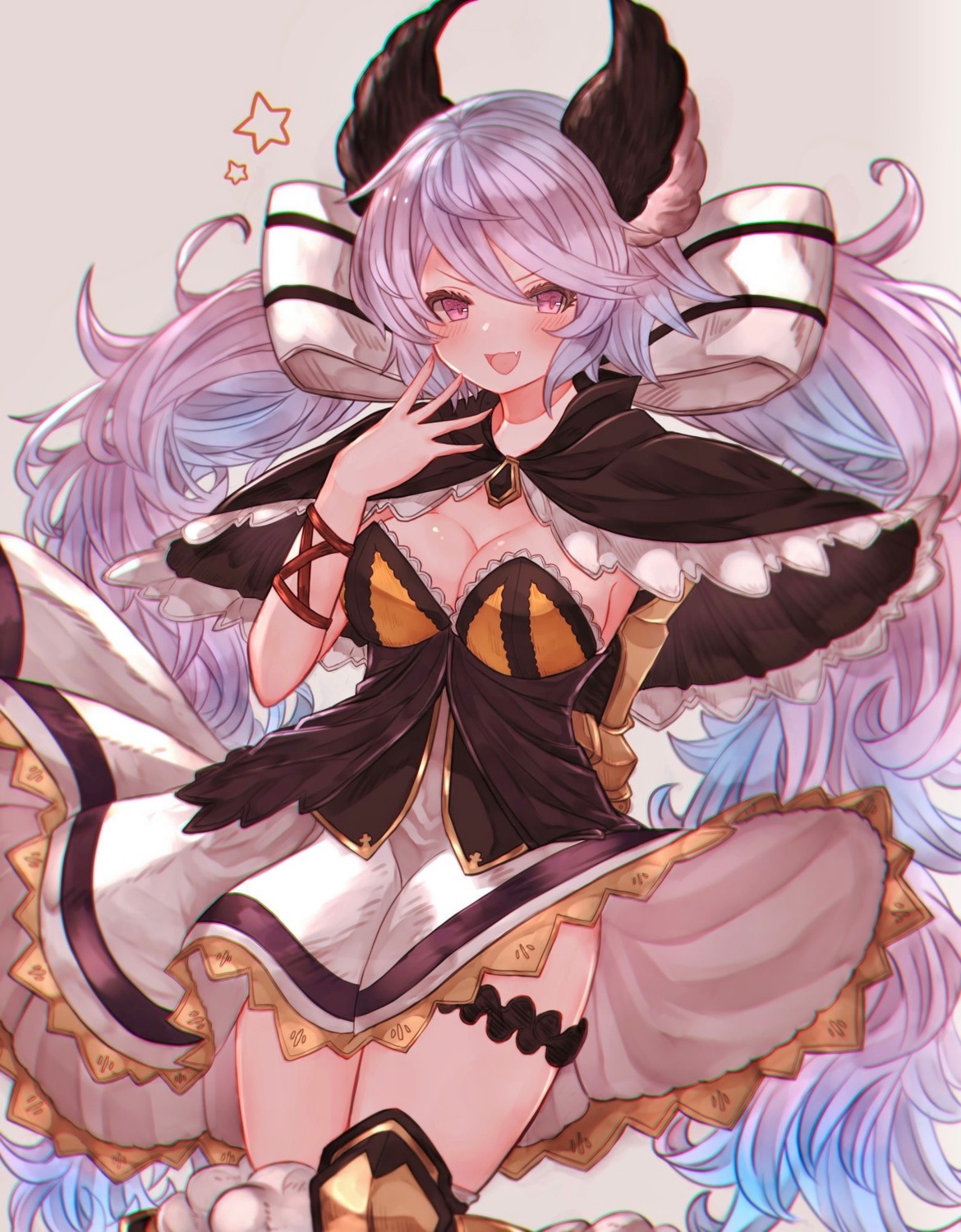 animal_ears, armor, cleavage, garter, granblue_fantasy, rice_tea, satyros_(granblue_fantasy), skirt_lift