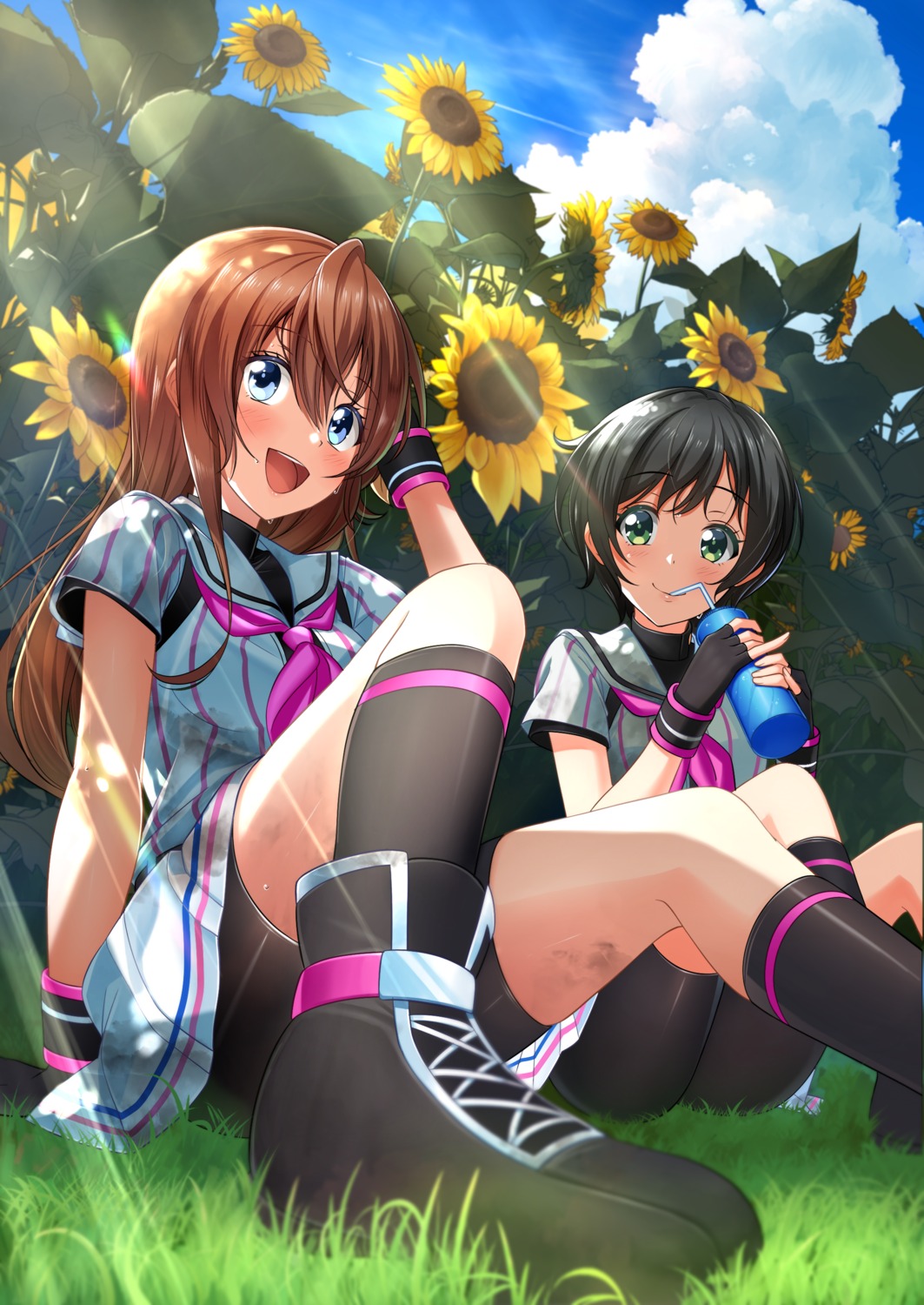 arihara_tsubasa, bike_shorts, hachigatsu_no_cinderella_nine, kawakita_tomoe, seifuku, tagme