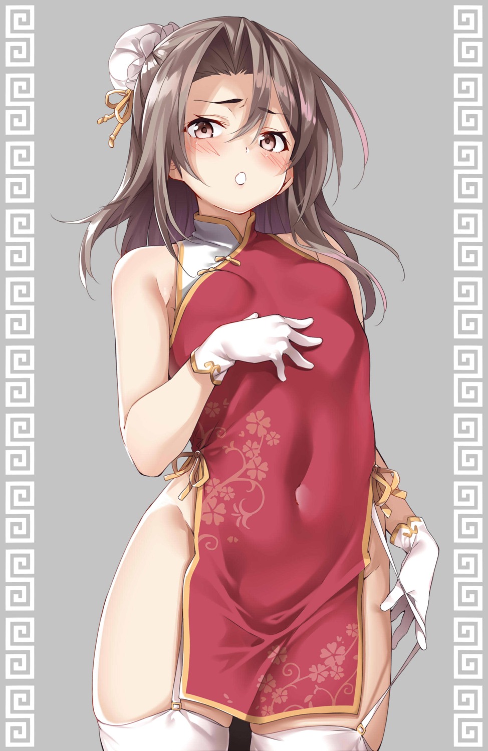 breast_hold, chinadress, ebifurya, kantai_collection, nopan, stockings, thighhighs, zuihou_(kancolle)
