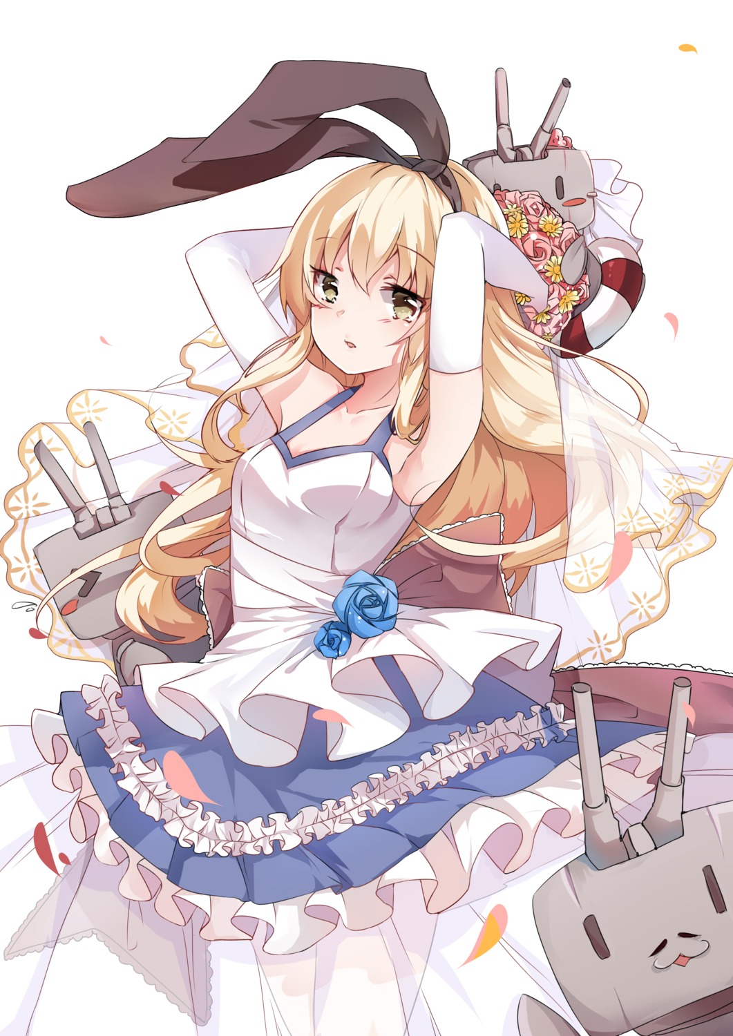 cleavage, dress, hnanati, kantai_collection, pantyhose, rensouhou-chan, see_through, shimakaze_(kancolle)