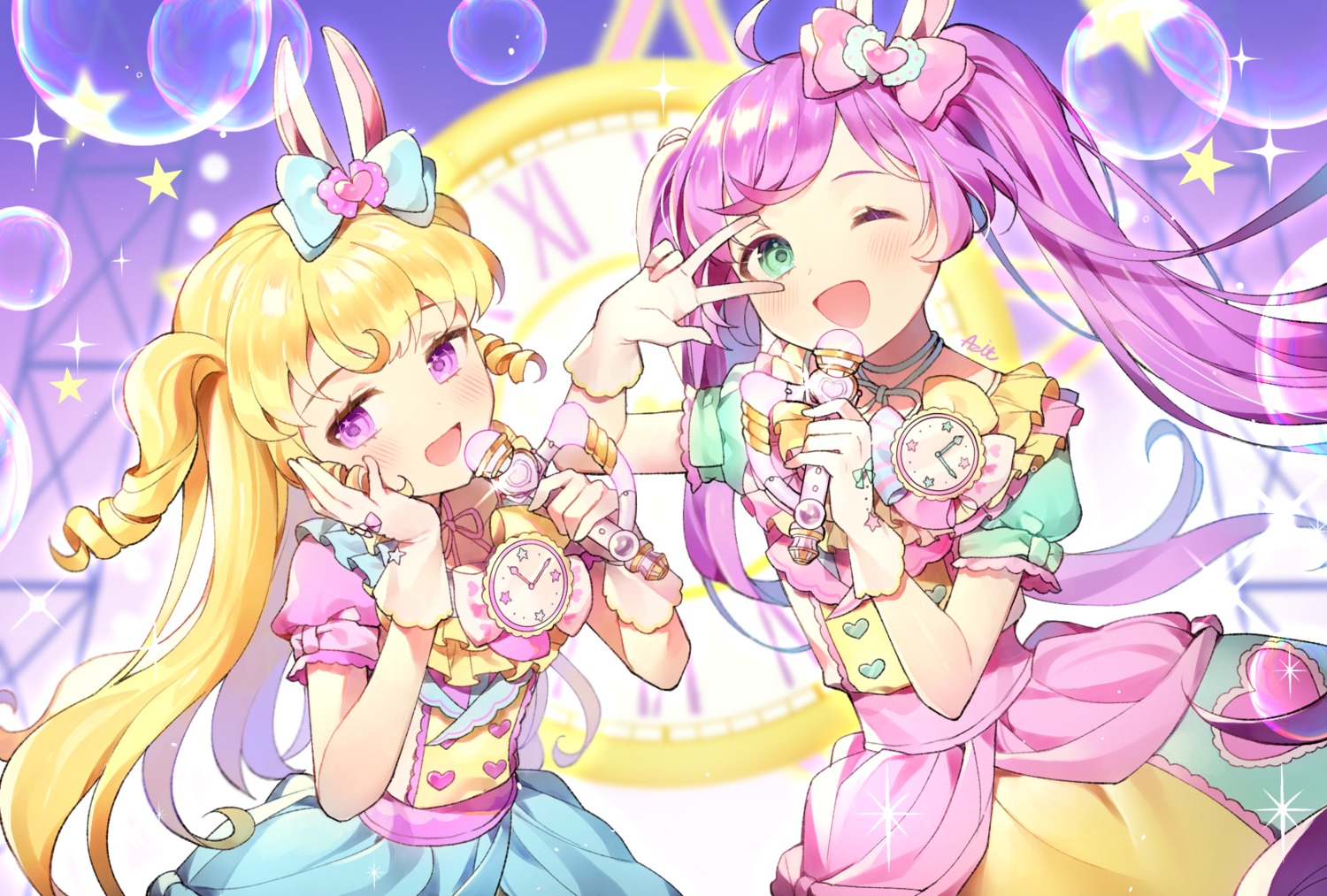 animal_ears, azit_(down), bunny_ears, idol_time_pripara, manaka_lala, pretty_series, pripara, yumekawa_yui