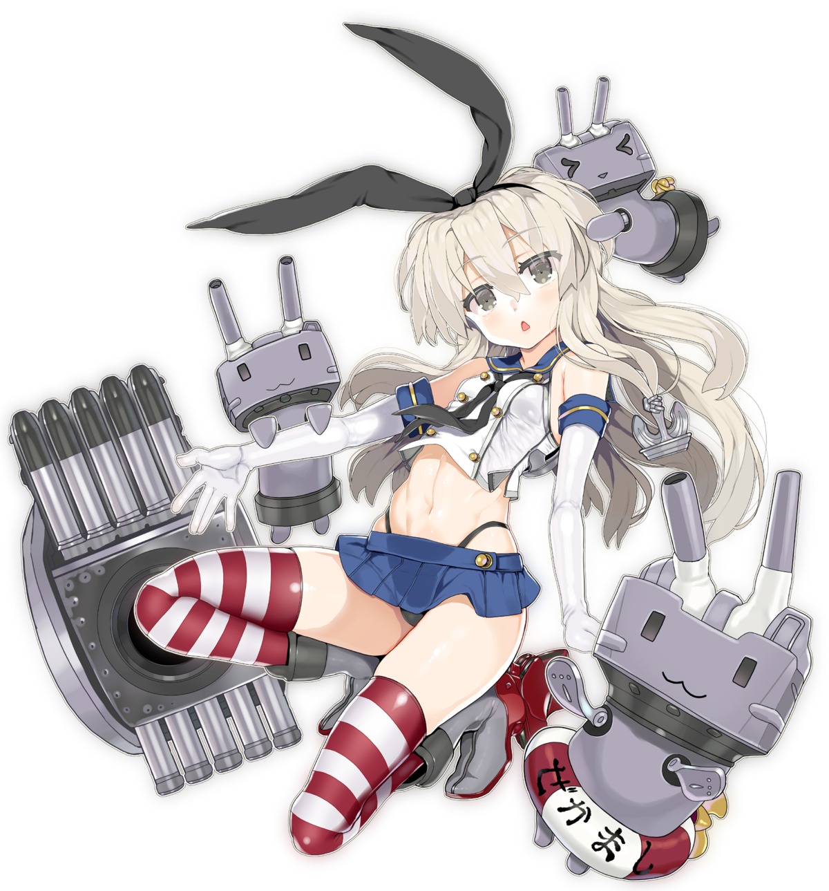 char, heels, kantai_collection, pantsu, rensouhou-chan, shimakaze_(kancolle), thighhighs, thong