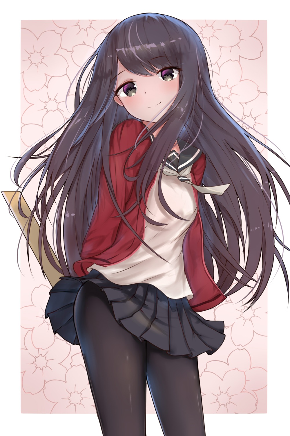 huijin_zhi_ling, pantyhose, seifuku, senryuu_shoujo, skirt_lift, yukishiro_nanako