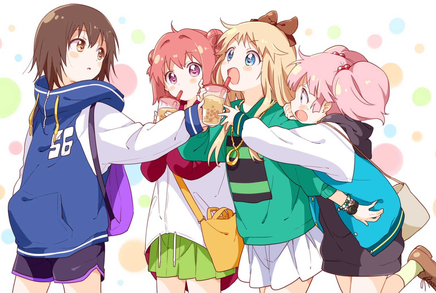 akaza_akari, funami_yui, namori, toshinou_kyouko, yoshikawa_chinatsu, yuru_yuri