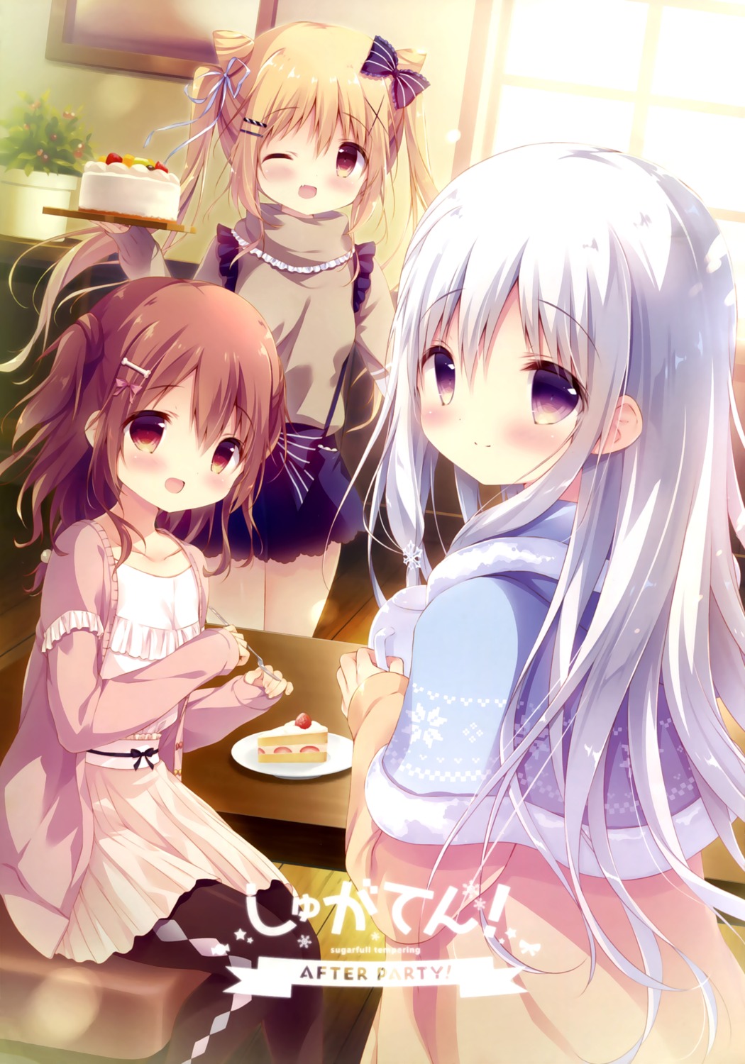 chocolat_neige, furukura_meru, miyohashi_koori, pantyhose, shiratama, shiratamaco, shugaten!_-sugarfull_tempering-, sweater