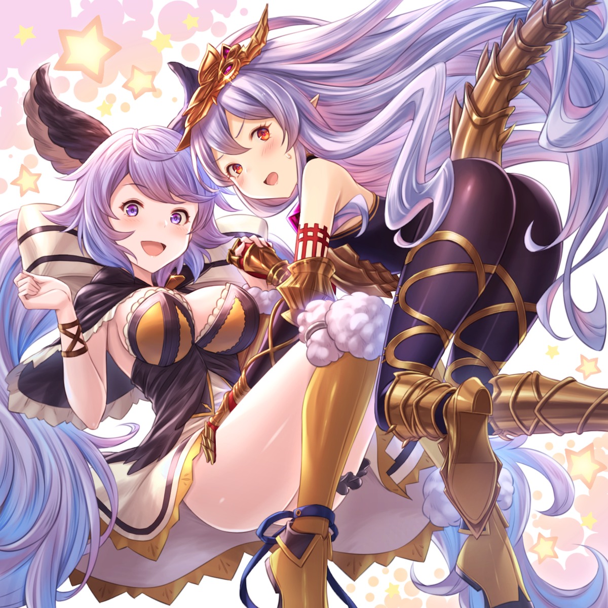 animal_ears, armor, ass, granblue_fantasy, medusa_(shingeki_no_bahamut), pointy_ears, satyros_(granblue_fantasy), tail, tomo_(tmtm_mf_mf)