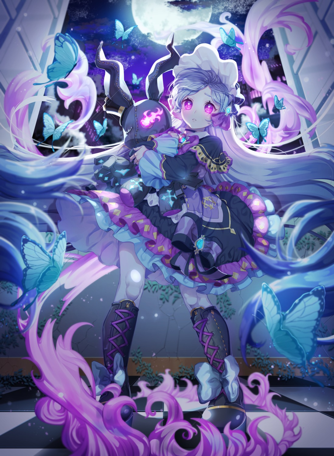 apple_(artist), dress, gothic_lolita, king's_raid, lavril_(king's_raid), lolita_fashion