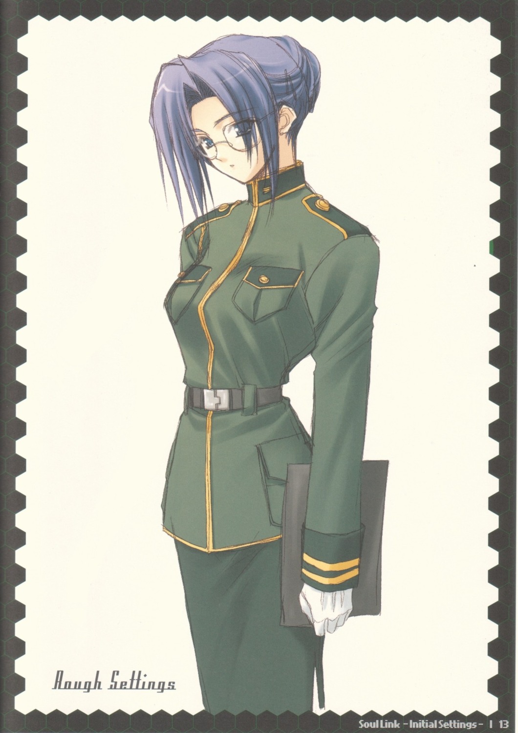 cellaria_markelight, megane, navel, soul_link, suzuhira_hiro, uniform