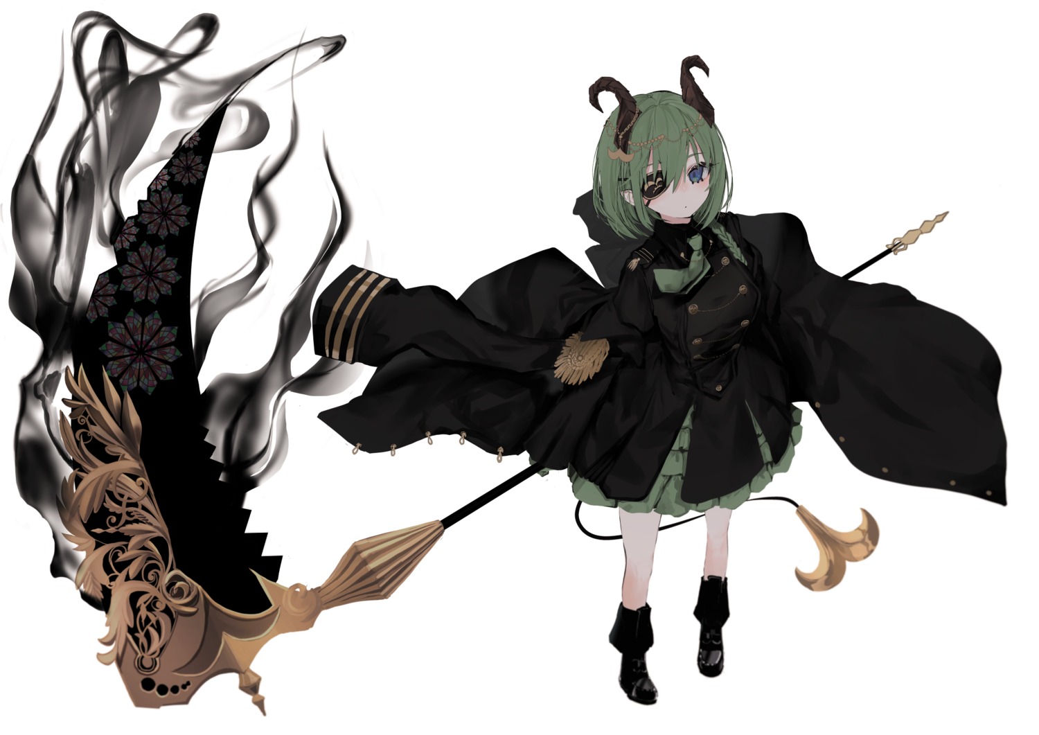 eyepatch, honey_strap, horns, nanashi_inc., naruwe, sekishiro_mico, tail, uniform