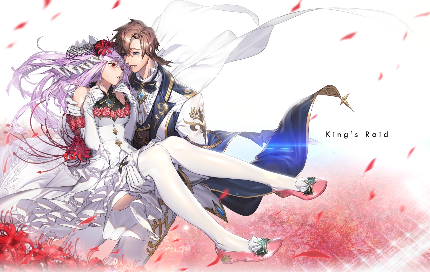 dress, jane_(king's_raid), jukebox_(hsy7582), king's_raid, theo_(king's_raid), thighhighs, wedding_dress