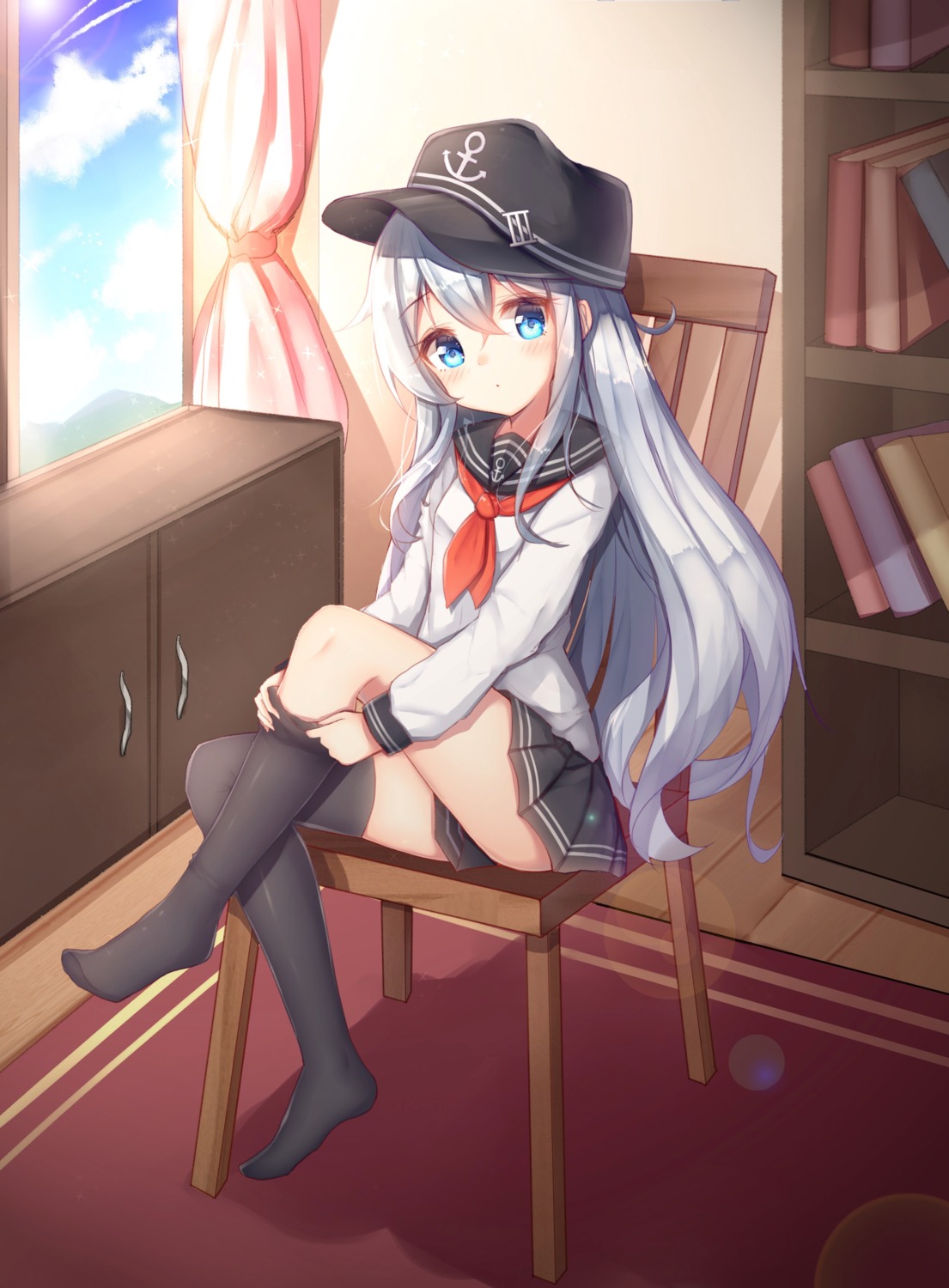 hibiki_(kancolle), kantai_collection, kiku_(ks5832), seifuku, thighhighs, undressing