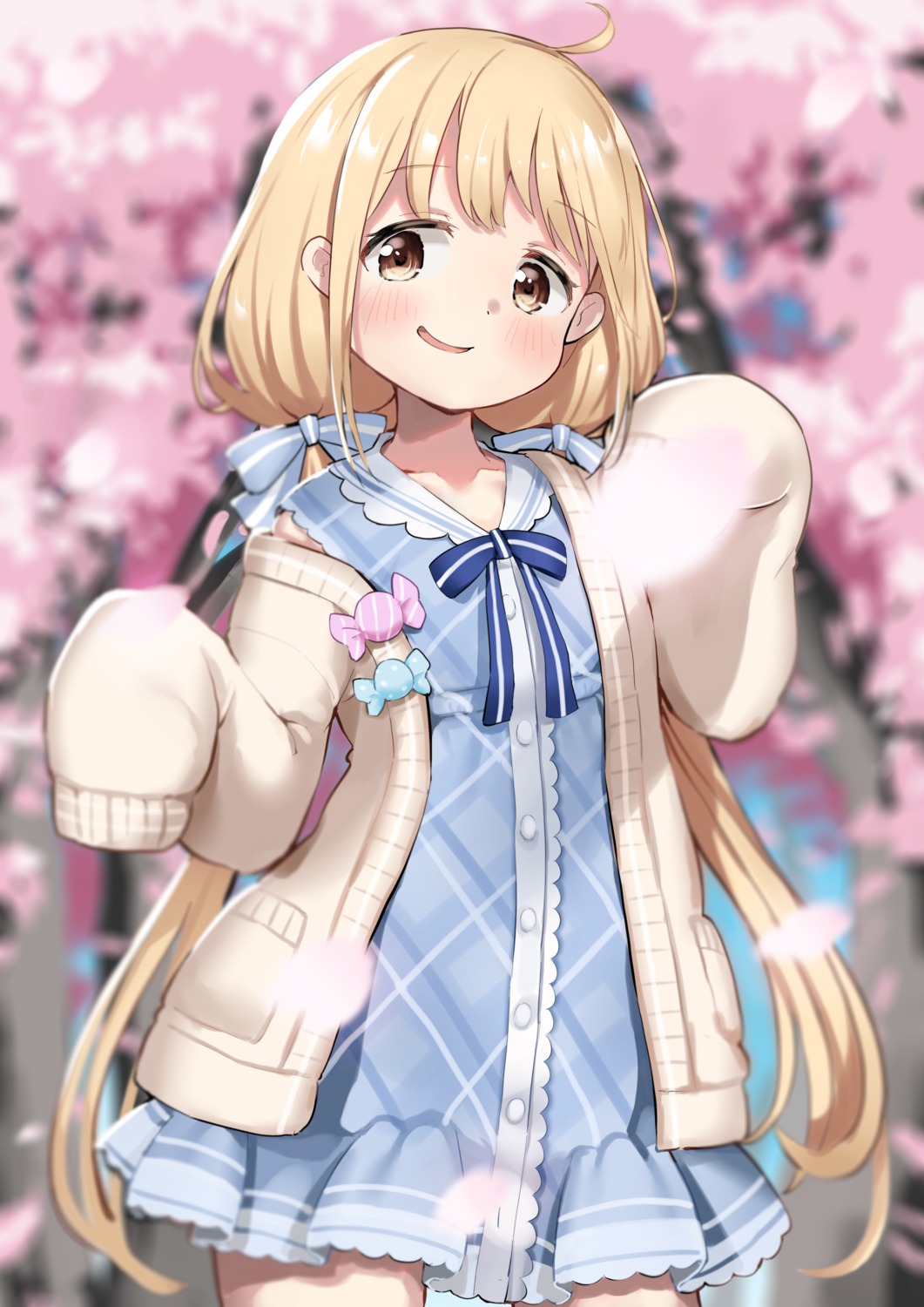 dress, futaba_anzu, haru_(renol), sweater, the_idolm@ster, the_idolm@ster_cinderella_girls