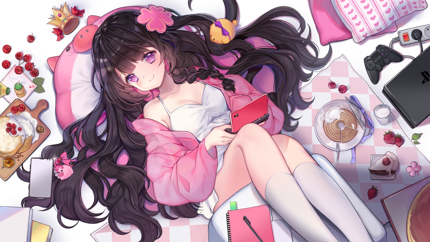 cleavage, dress, primcoco, see_through, wallpaper
