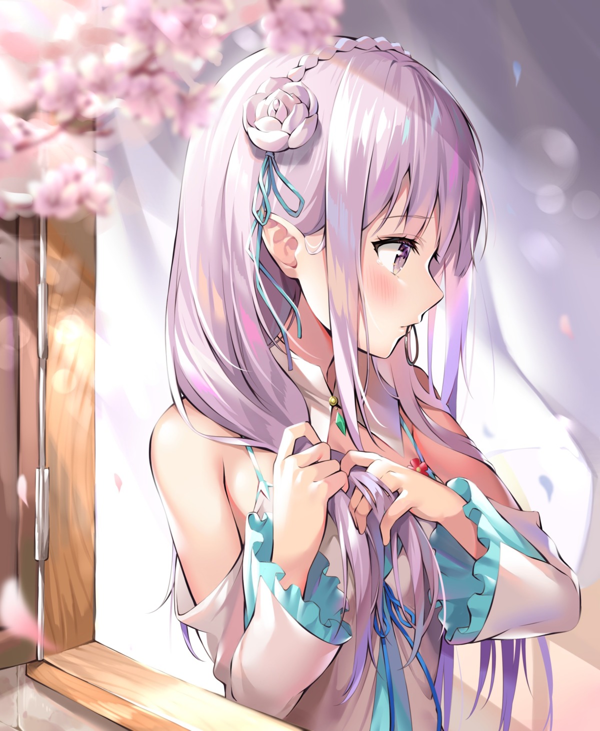 ale_nqki, elf, emilia_(re_zero), pointy_ears, re:zero_kara_hajimeru_isekai_seikatsu