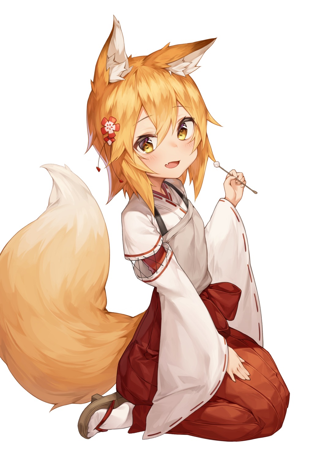 animal_ears, japanese_clothes, mokew, senko-san, sewayaki_kitsune_no_senko-san, tail
