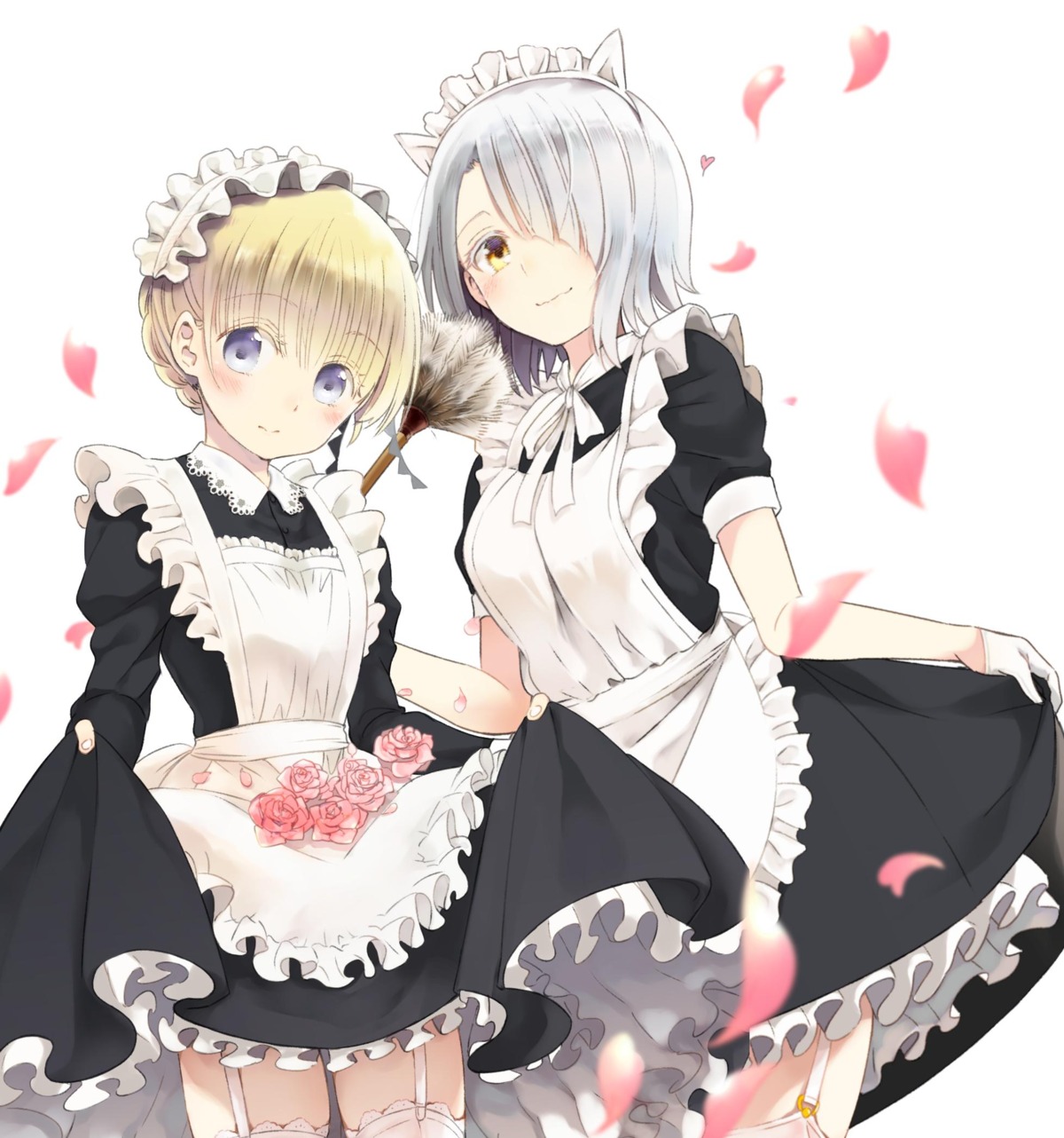 animal_ears, chartreux_westia, juliet_persia, kaneda_yousuke, kishuku_gakkou_no_juliet, maid, nekomimi, skirt_lift