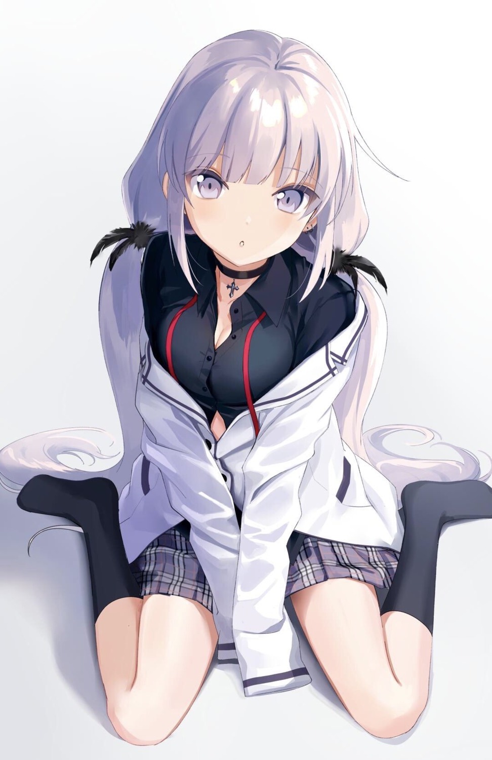 cleavage, seifuku, urata_asao