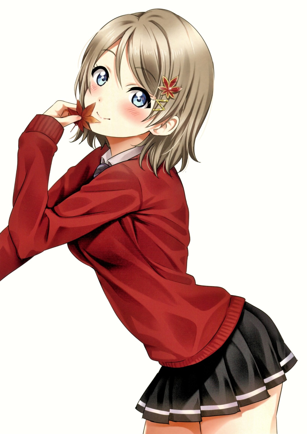 love_live!_(series), love_live!_sunshine!!, sankuro, seifuku, sweater, watanabe_you