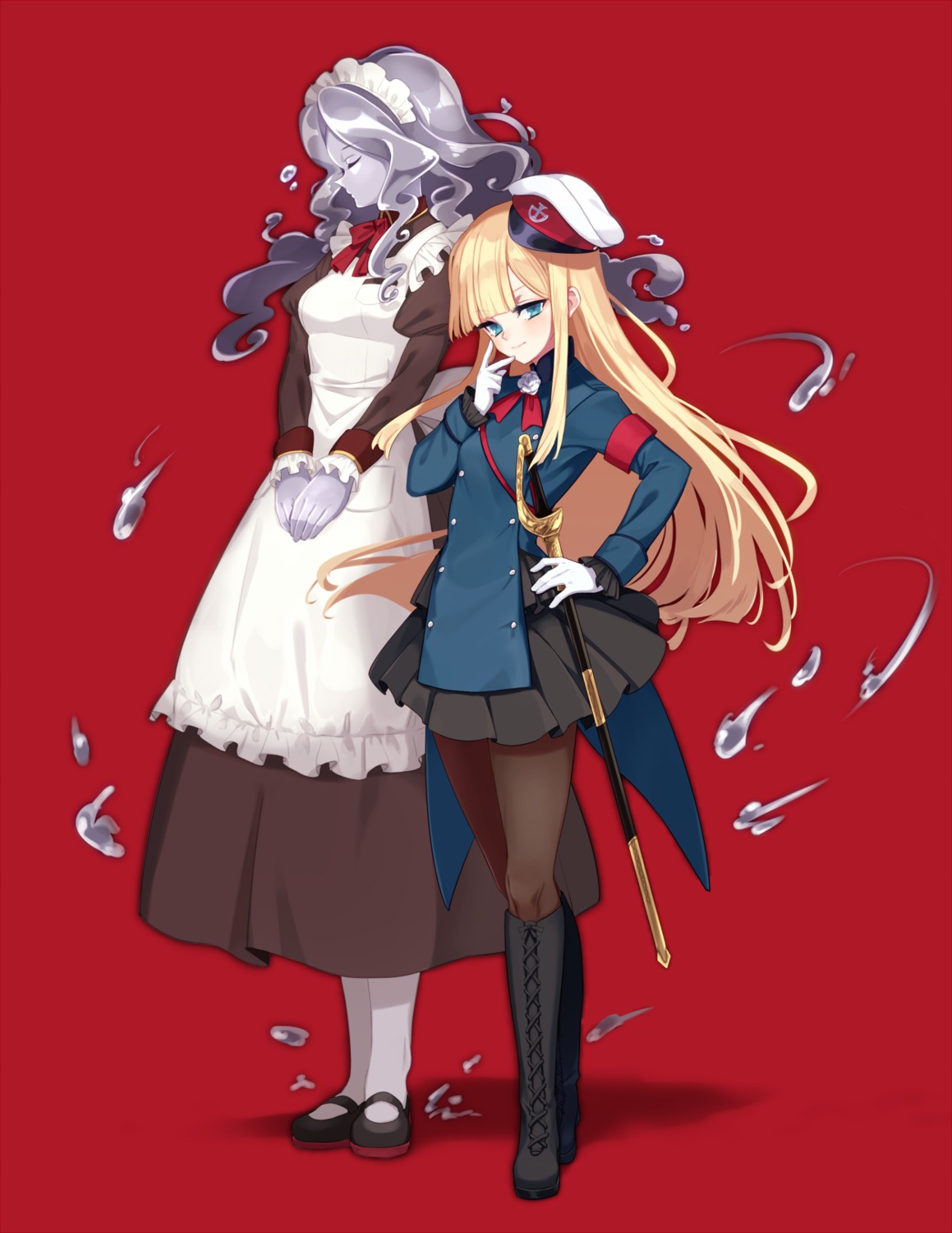 kodamari, lord_el-melloi_ii-sei_no_jikenbo, maid, pantyhose, reines_el-melloi_archisorte, sword, trimmau, uniform
