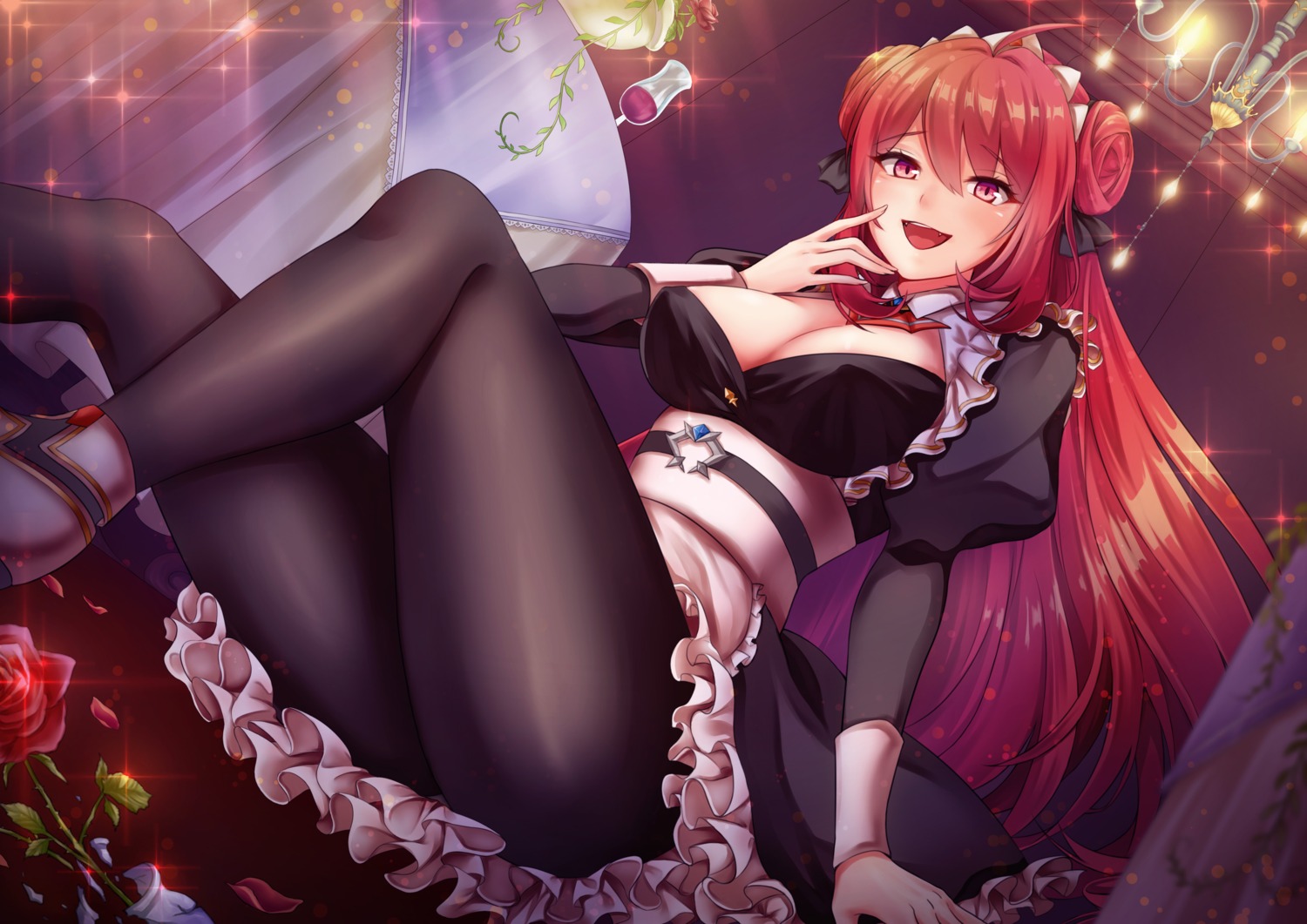 cleavage, erze_(king's_raid), king's_raid, ositi0528, pantyhose