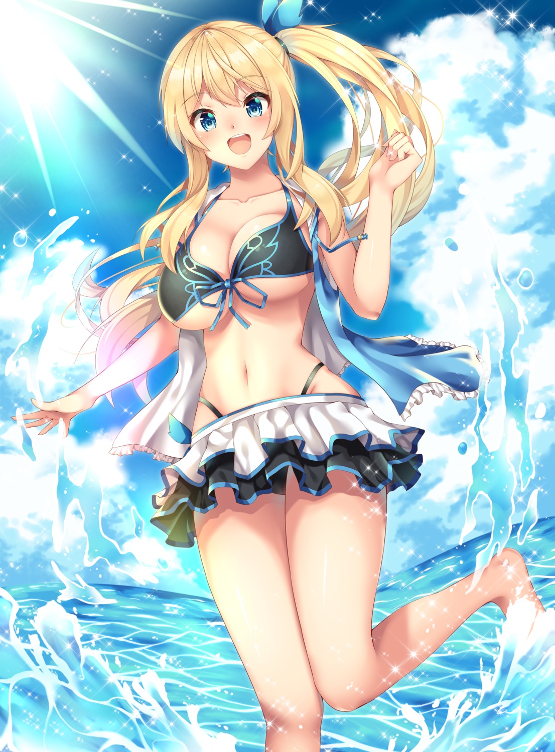 amagi_korona, bikini, cleavage, mirai_akari, mirai_akari_project, swimsuits, underboob, wet