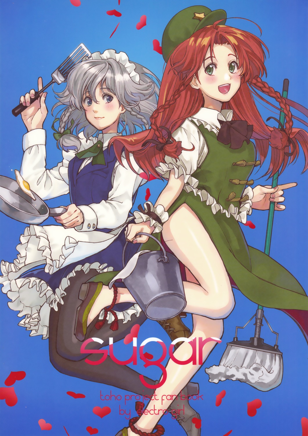 heels, hong_meiling, izayoi_sakuya, maid, nazuki_nazu, pantyhose, touhou