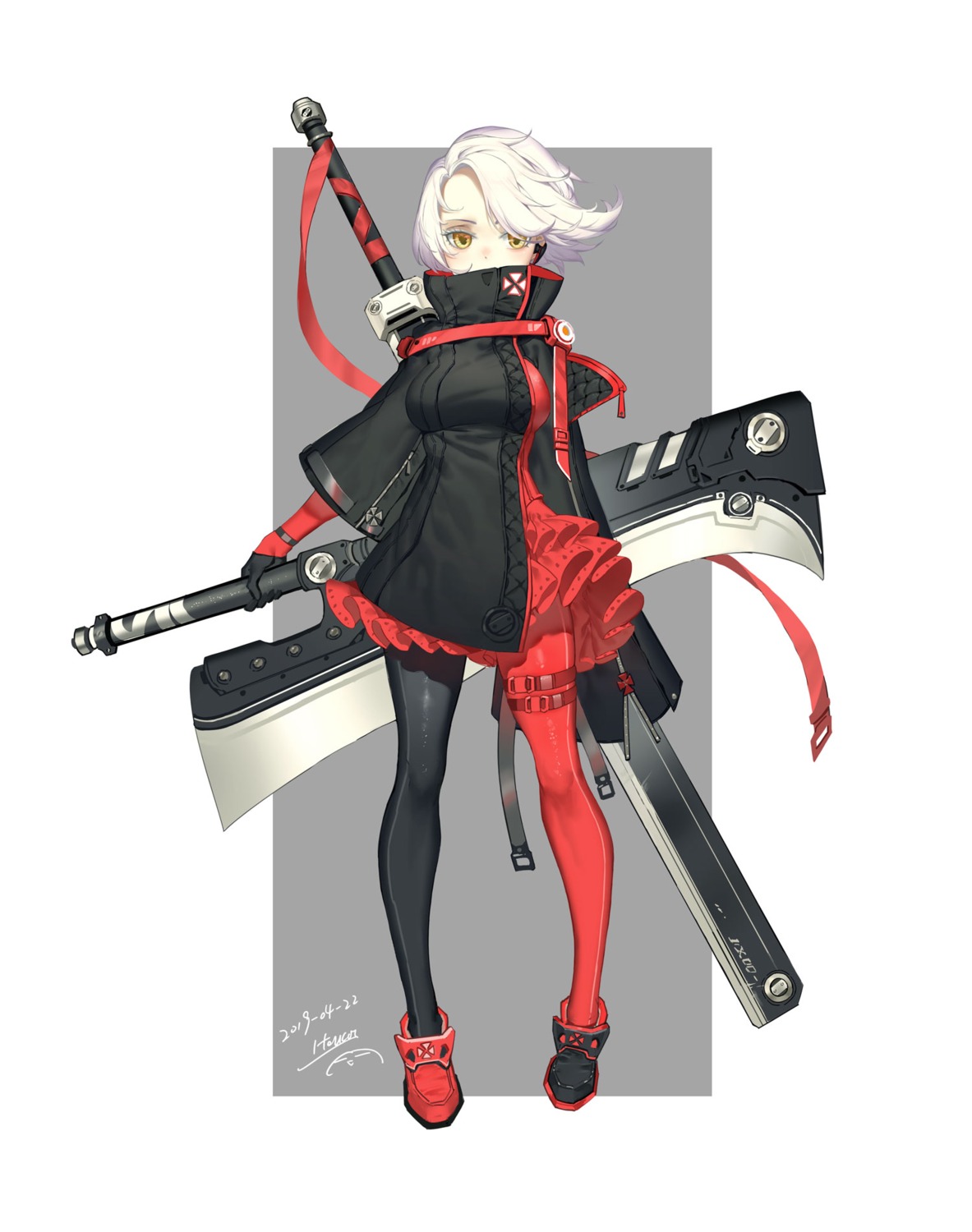 dress, garter, itoucon, pantyhose, sword