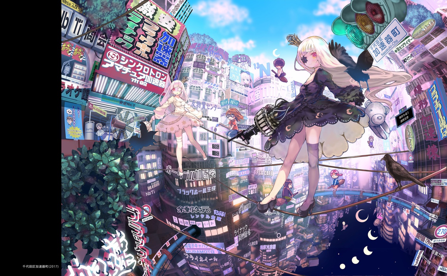 cleavage, dress, eyepatch, garter, gun, heels, john_hathway, megane
