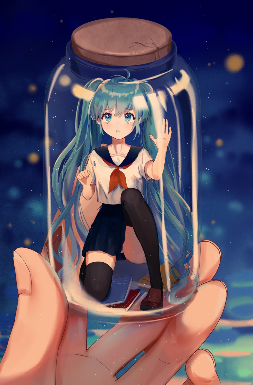 ama_(997841291), hatsune_miku, pantsu, seifuku, thighhighs, vocaloid