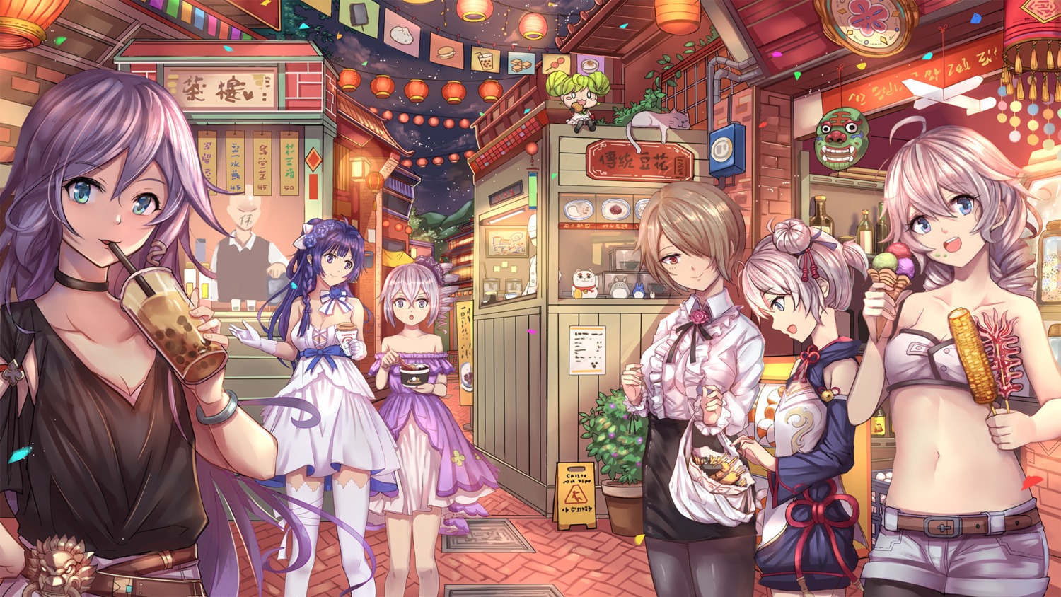asian_clothes, benghuai_xueyuan, bronya_zaychik, chibi, cleavage, dress, fu_hua, honkai_impact