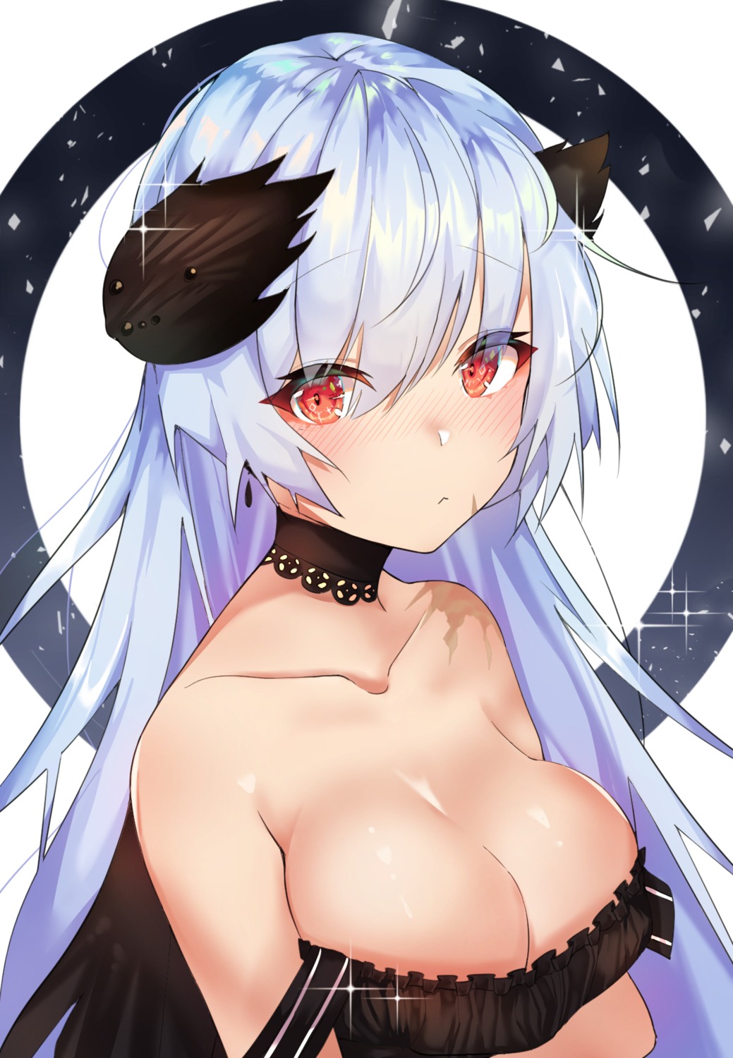 breast_hold, cleavage, girls_frontline, lingerie, meow_nyang, no_bra, thunder_(girls_frontline)