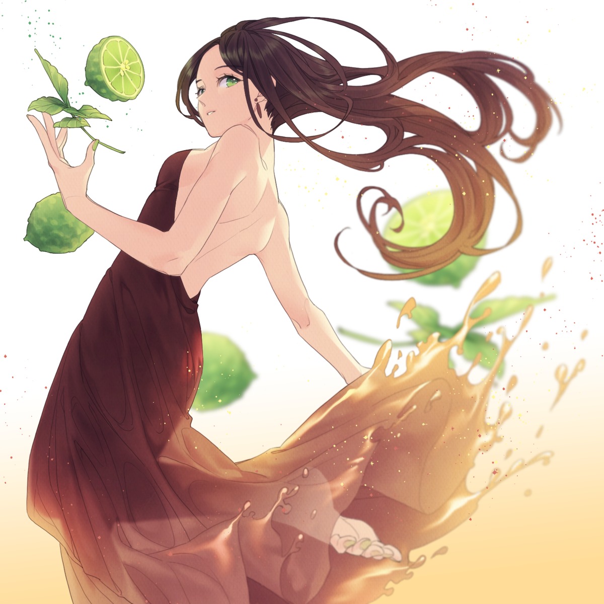 anthropomorphization, dress, feet, no_bra, ribbonari, see_through