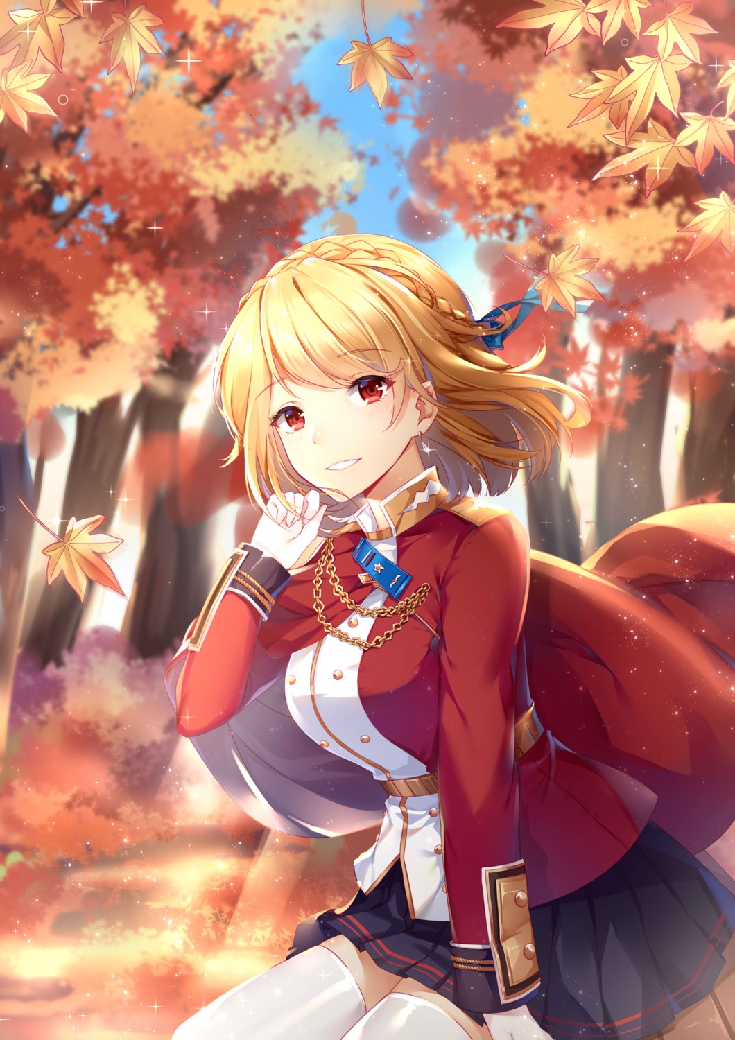 azur_lane, prince_of_wales_(azur_lane), thighhighs, uniform, yuu_li_(glass)