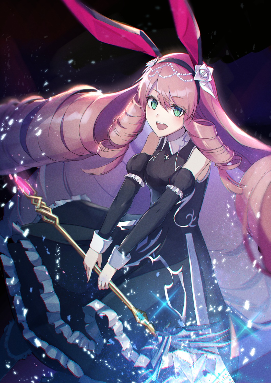 animal_ears, bunny_ears, dress, kagerou_(gigayasoma), megido_72, weapon
