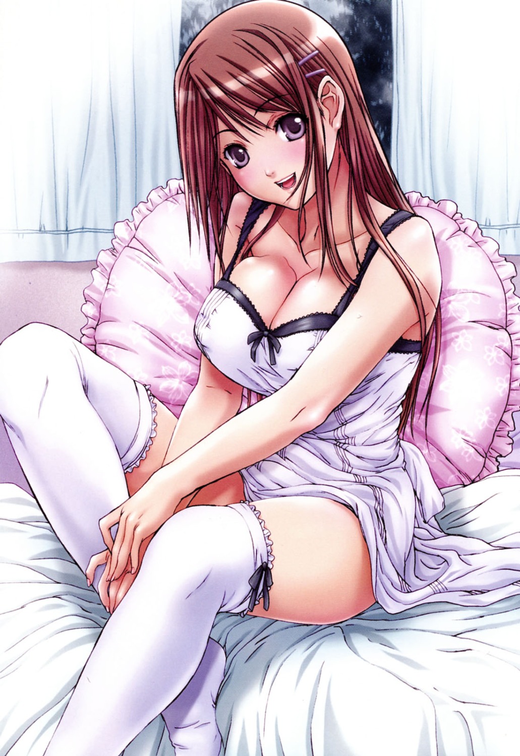 cleavage, lingerie, nanno_koto, thighhighs