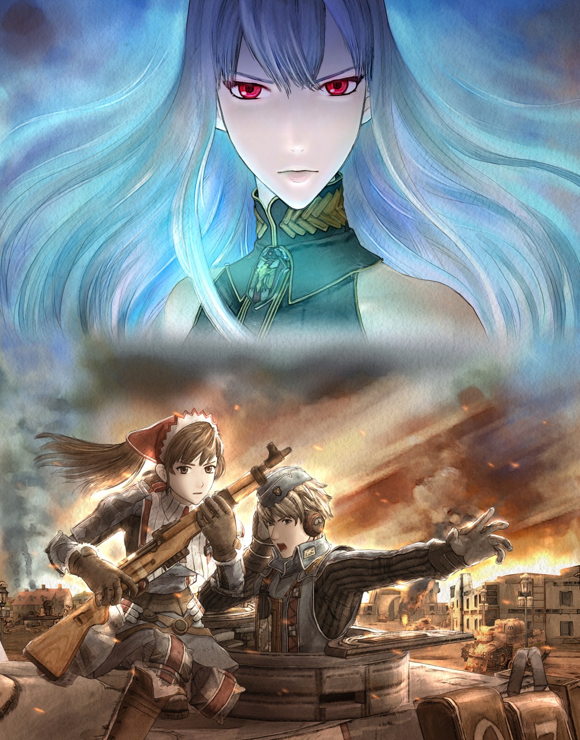 alicia_melchiott, duplicate, selvaria_bles, uniform, valkyria_chronicles, welkin_gunther