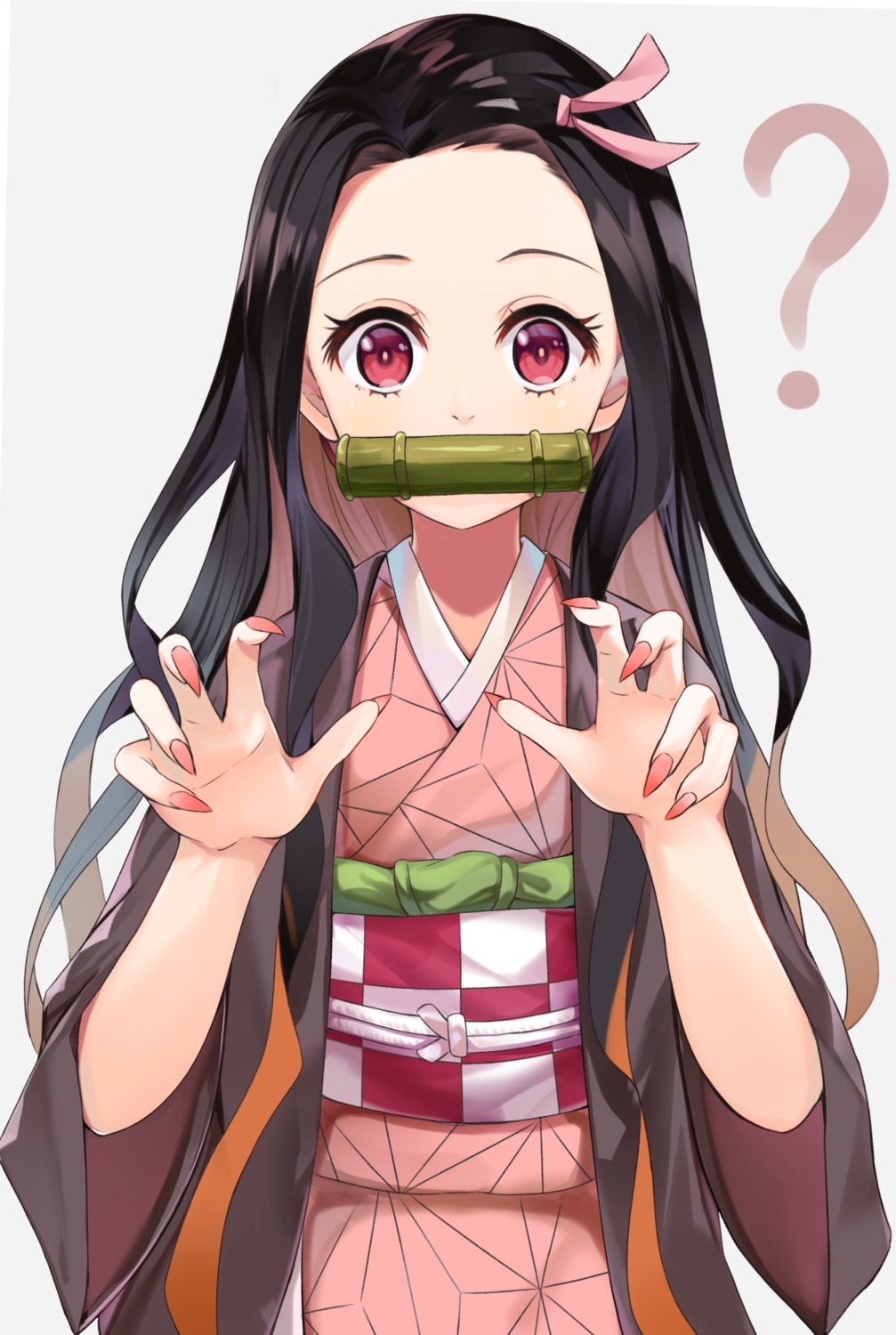 kamado_nezuko, kimetsu_no_yaiba, kimono, kurokuro_illust