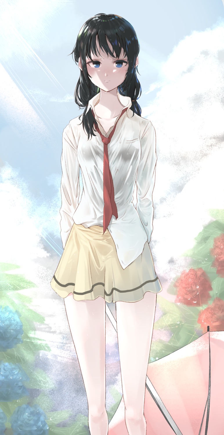 bra, matsunaga777, see_through, seifuku, tamura_yuri, umbrella, watashi_ga_motenai_no_wa_dou_kangaetemo_omaera_ga_warui!, wet